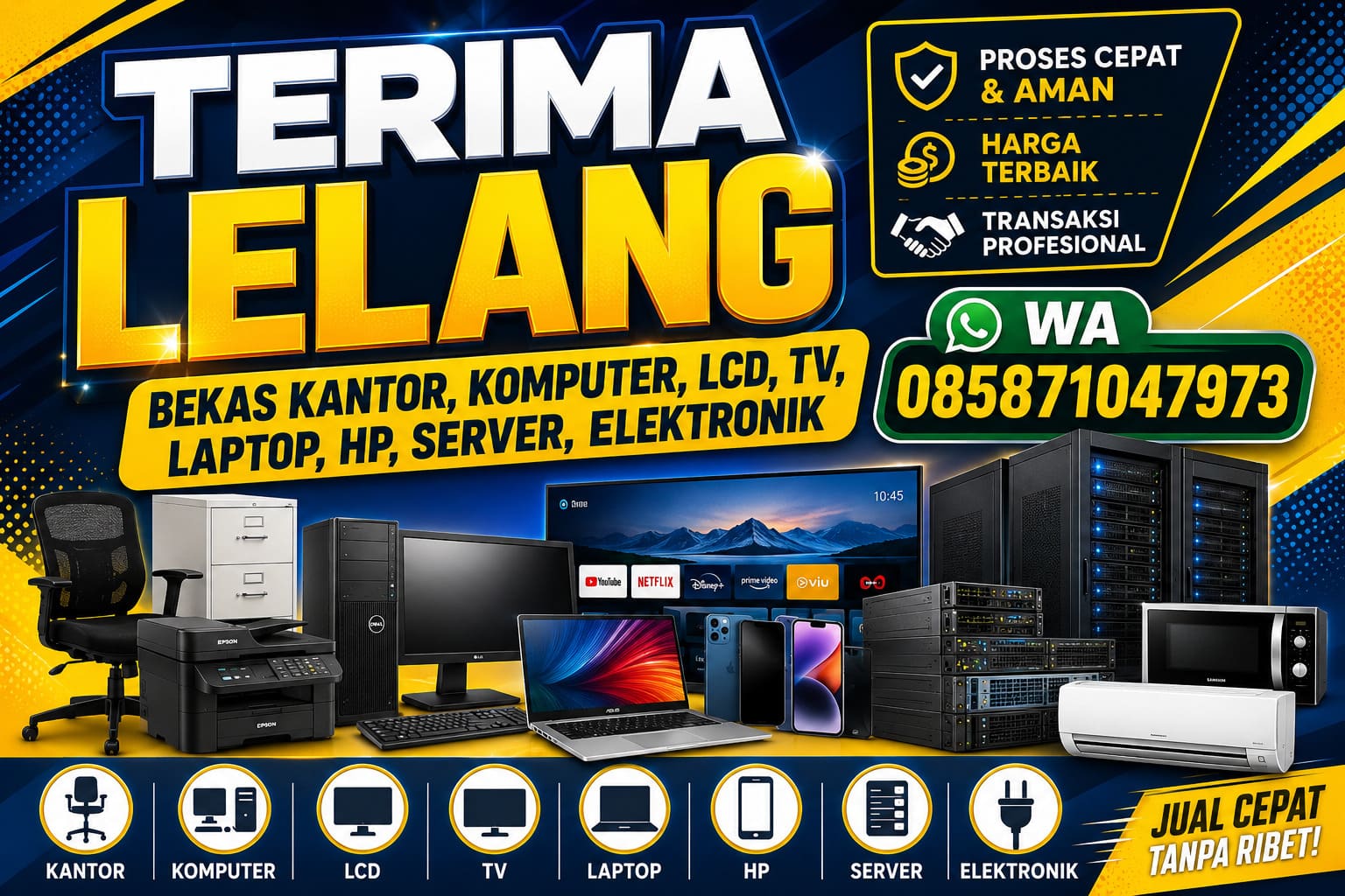 Lelang Bekas Kantor Dibeli Harga Tinggi Bandung | Jemput Barang Bekas Kantor