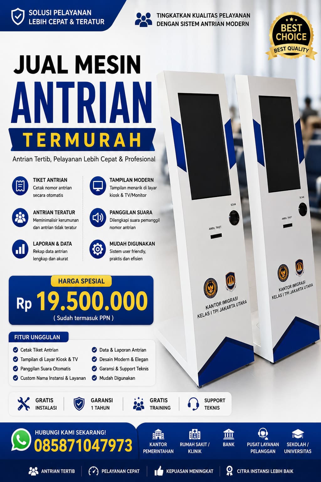 mesin antrian 24 inch